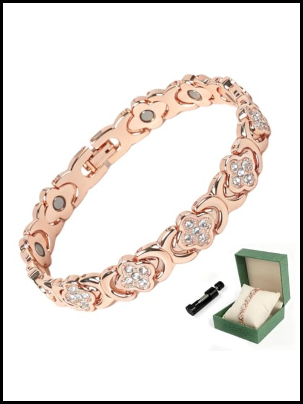 99.99% Pure Copper Magnetic Therapy Bracelet with Resizing Tool